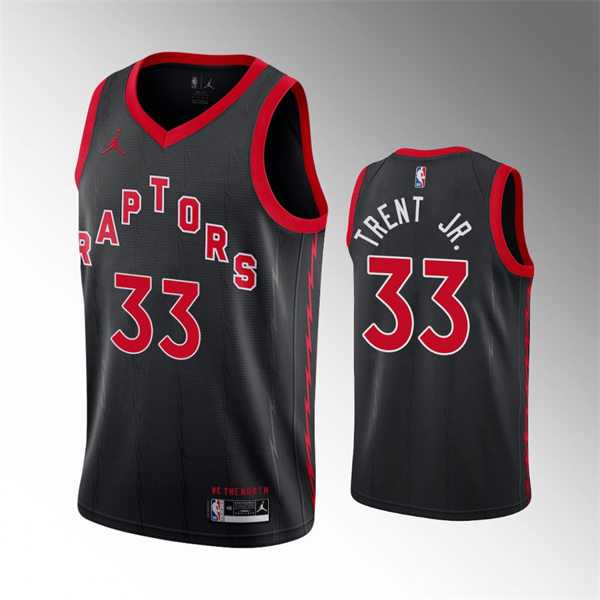 Mens Toronto Raptors #33 Gary Trent Jr. Black Statement Edition Jersey Dzhi->toronto raptors->NBA Jersey